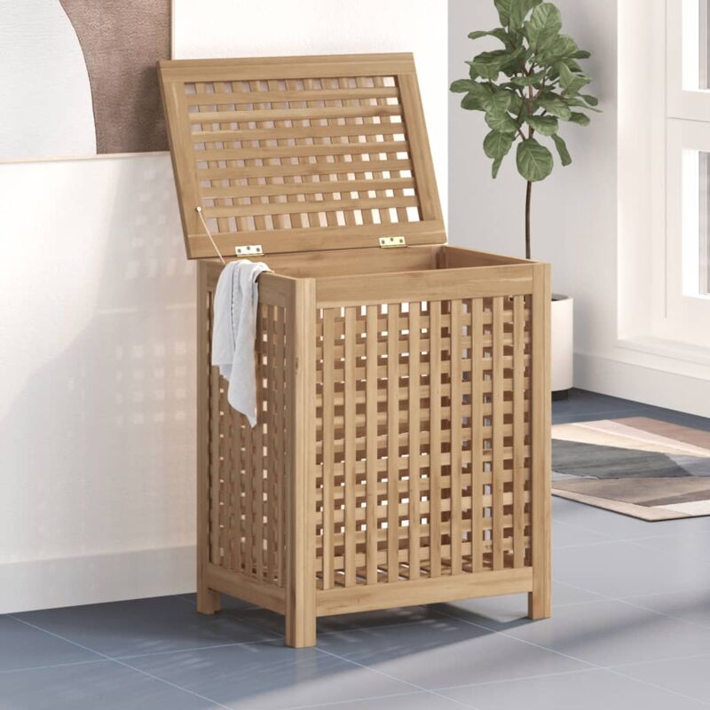 VidaXL - Panier à linge bois, One Size, Marron