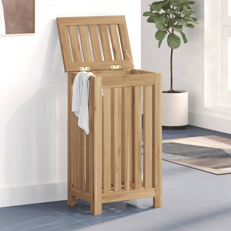 Furniture Limited - Bac à linge 35x25x60 cm bois de teck massif