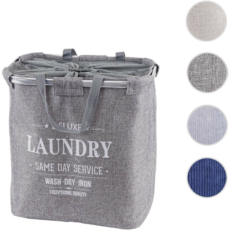 Mendler - Bac à linge HWC-C34, Panier à linge Bac à linge avec cordon de serrage 54x52x32cm 89l - bleu