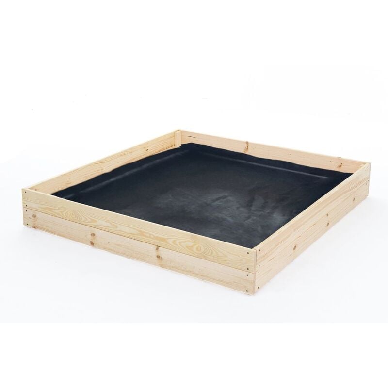 Viking Choice - Bac potager - bac d'élevage - 120x100x18 cm - bois - avec tapis de sol