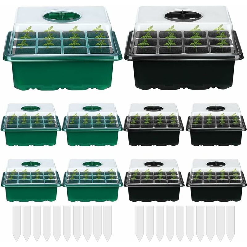 Bac à Semis, Mini Serre Plateaux de Germination des Plantes avec Couvercle Pots de Culture en Intérieur Plateau de Semis pour Démarrage Germination