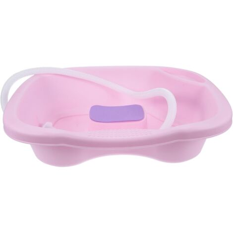 Bac Shampoing Portable Plastique pour Lavage Cheveux Au Lit Confortable et avec Drain Adapté Personnes Alitées Enceintes et Seniors