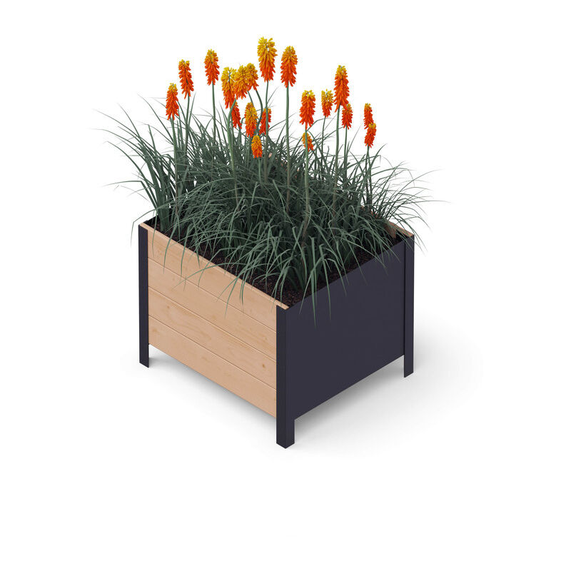 Bac surélevé ergonomique en bois Upyard pour intérieur et extérieur, 58x52x48 cm, brun