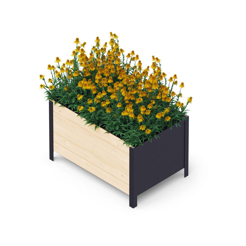 Bac surélevé ergonomique en bois Upyard pour intérieur et extérieur, 78x52x48 cm, bois naturel