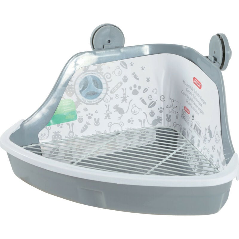 Maison de toilette d'angle pour rongeurs Coloris Gris Petit modèle - Zolux