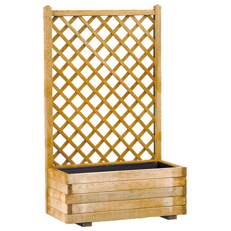 Bac à fleurs avec treillis droit LIERRE - grand volume