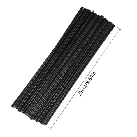 Bacchette per saldatura in plastica PP da 50 pezzi, in polipropilene a bassa densità, piatte, per deflettori per tubi del paraurti dell'auto (25 cm/9,84 pollici)