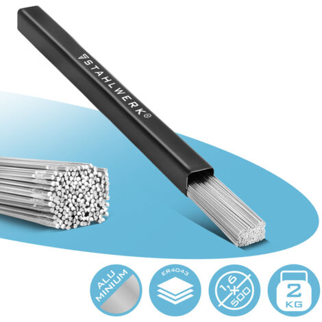 Bacchette per saldatura STAHLWERK ER4043Si5 alluminio altamente legato / Ø 1,6 mm x 500 mm 2 kg