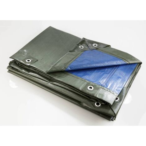 Bache 150g/m2. 6x10m. vert/bleu
