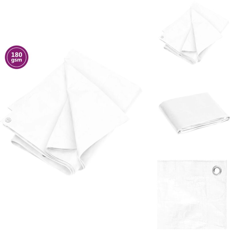 Bâche 180 g/m² 4x4 m Blanc pehd - Bâche - Bâche Imperméable - Bâche Plastique - Bâche De Protection - Bâche Jardin