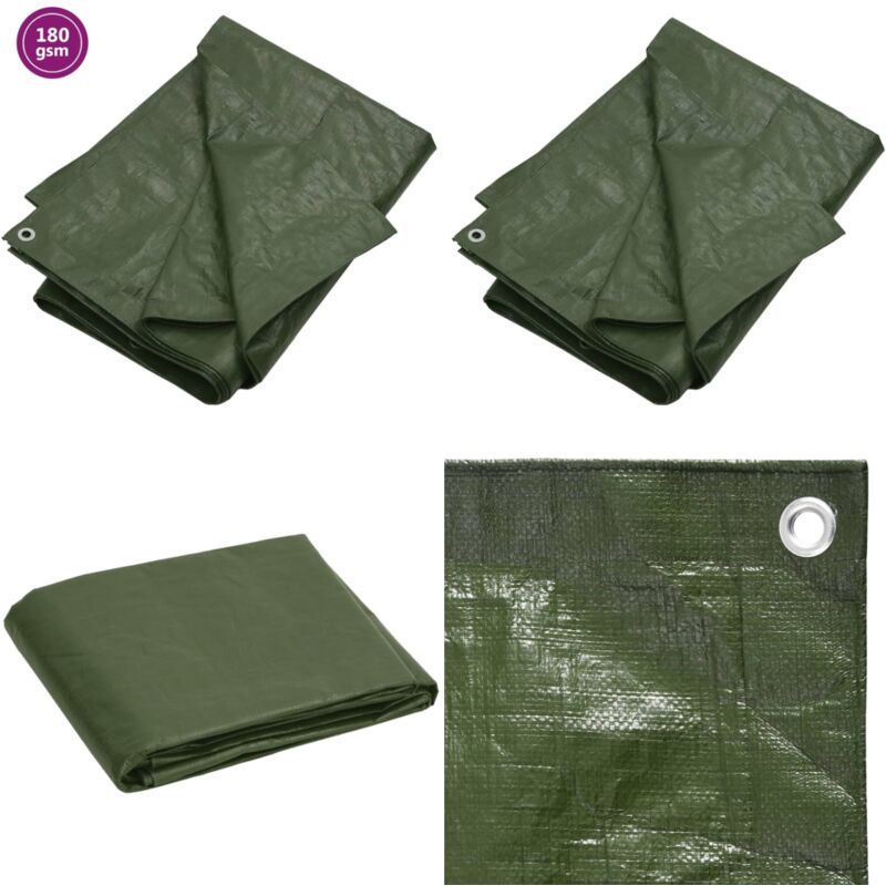 Bâche 180 g/m² 6x8 m Vert pehd - Bâche Verte - Bâche Imperméable - Bâche De Protection - Bâche Jardin - Bâche Multifonction - Home & Living