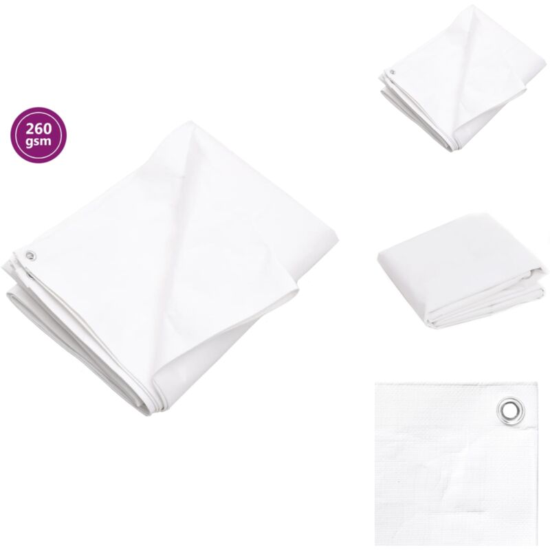 Bâche 260 g/m² 3x4 m Blanc pehd - Bâche Imperméable - Bâche De Protection - Bâche Plastique - Bâche Jardin - Bâche Multifonction