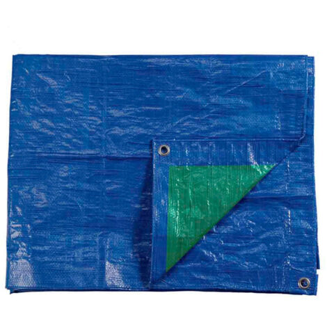 Bache 3x4m Double Face. Couleur Bleu/Vert. Densité 90g/M² Edm