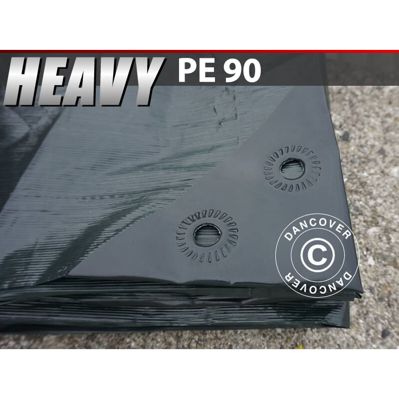 Bâche 4x6m, pe 90g/m², Renforcé, Vert foncé