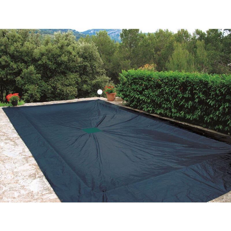 Bâche de protection 240g/m2 pour piscine rectangulaire 6 x10 m - Gris