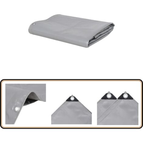 Bâche 650 g / m² 1,5 x 20 m Gris - Couverture Imperméable - Bâche Protectrice - Bâche Extérieure - Bâche Voiture - Bâche Moto