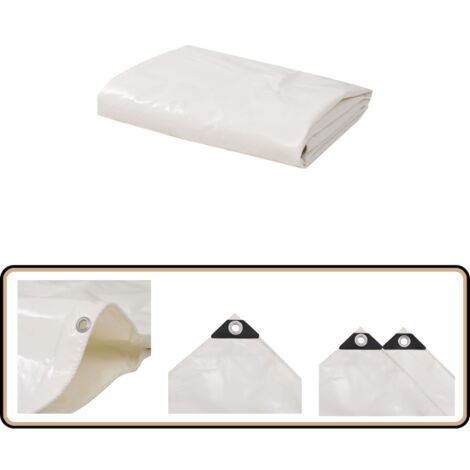 Bâche 650 g / m² 1,5 x 6 m Blanc - Couverture Imperméable - Bâche Plastique - Bâche Extérieure - Bâche Voiture - Bâche Moto