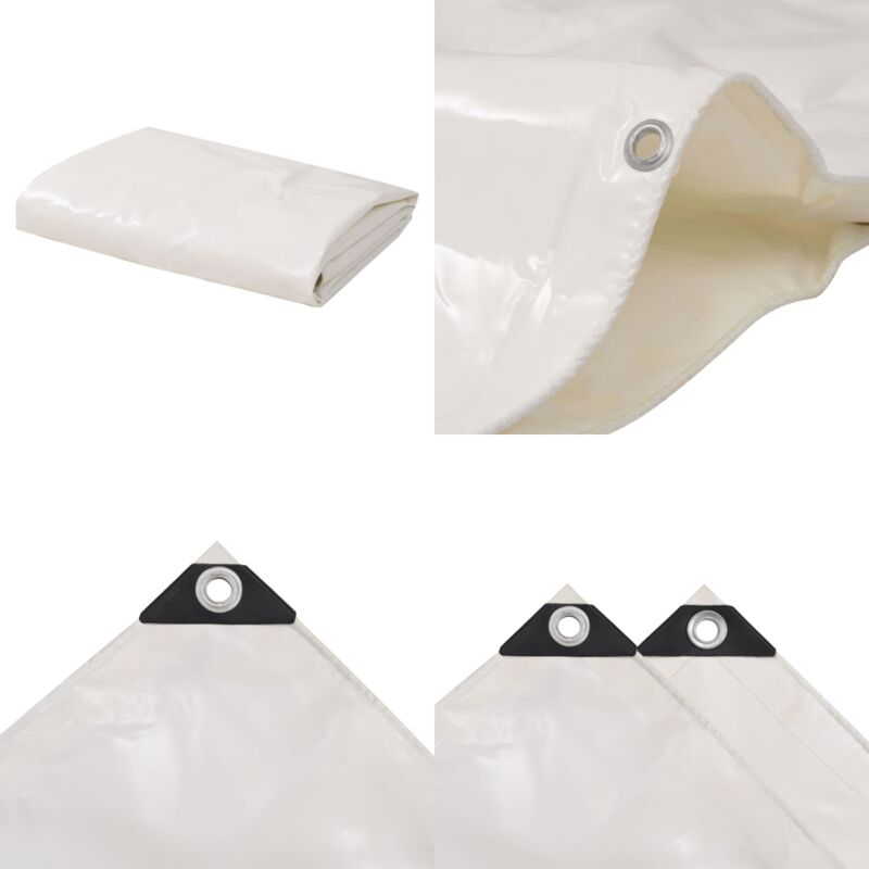 Bâche 650 g / m² 2,5 x 3,5 m Blanc - Couverture Imperméable - Bâche Protectrice - Bâche Extérieure - Bâche Voiture - Bâche Moto - Home & Living
