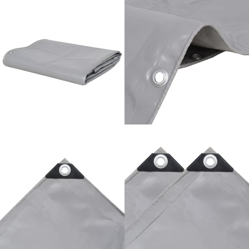 Bâche 650 g / m² 2,5 x 3,5 m Gris - Couverture Imperméable - Bâche De Protection - Bâche Extérieure - Bâche Résistante - Bâche Multifonctionnelle