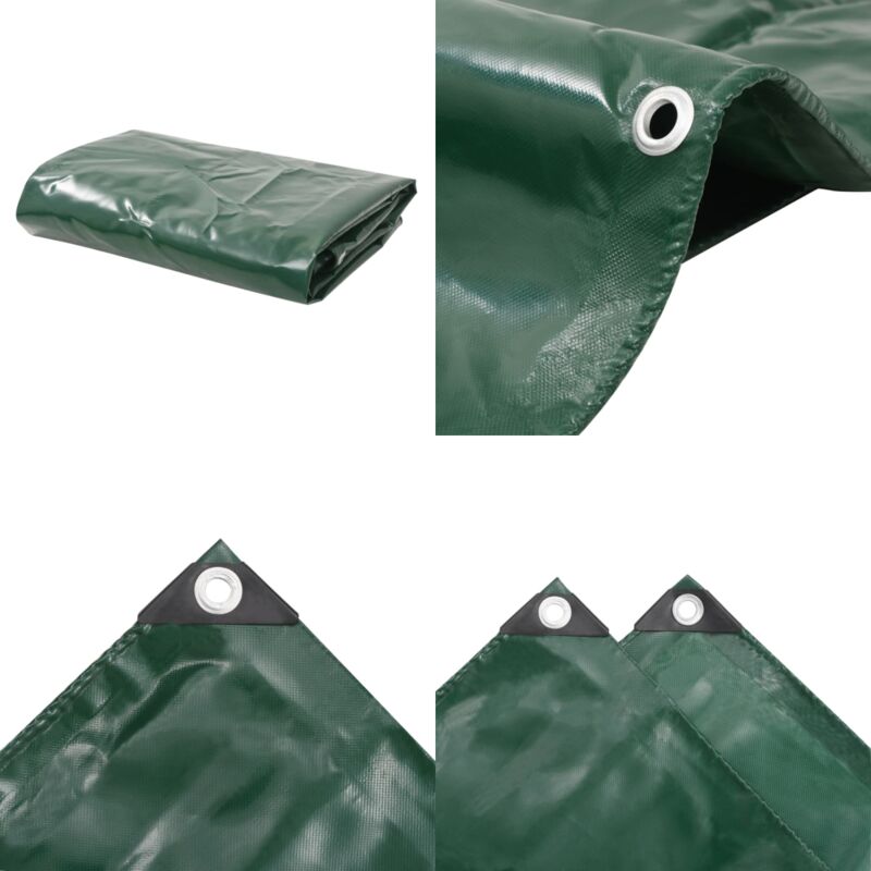 Bâche 650 g / m² 3 x 3 m Vert - Couverture Imperméable - Bâche Verte - Bâche Extérieure - Bâche Résistante - Bâche Pvc - Home & Living