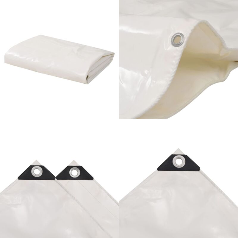 Bâche 650 g / m² 3 x 4 m Blanc - Couverture Imperméable - Bâche Protectrice - Bâche Extérieure - Bâche Voiture - Bâche Moto - Home & Living