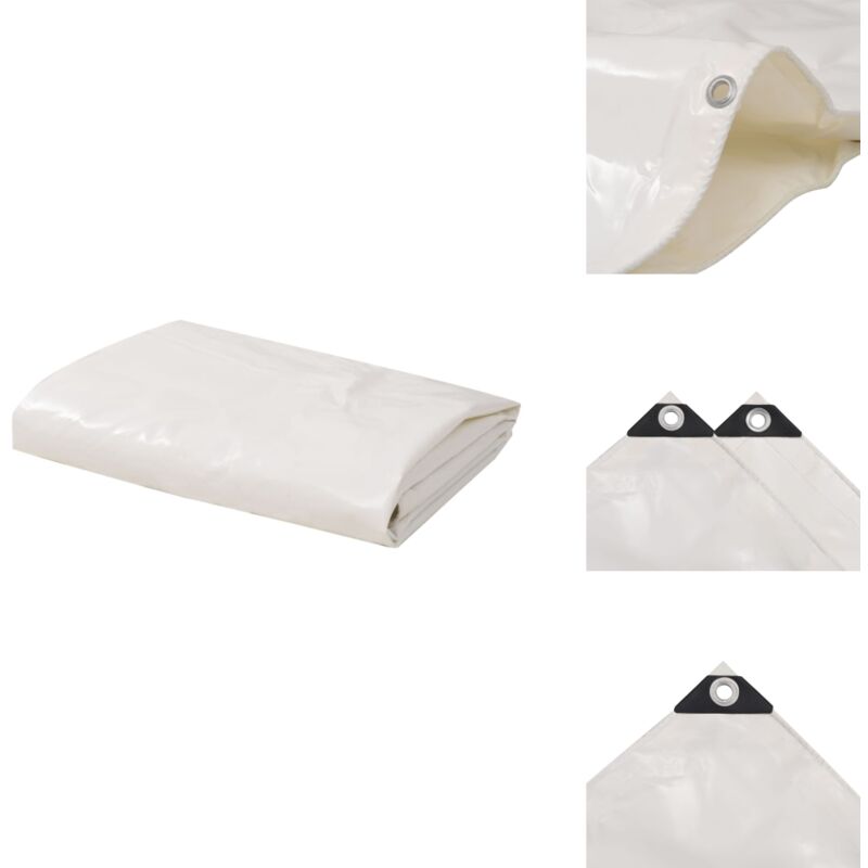 Bâche 650 g / m² 4 x 4 m Blanc - Couverture Imperméable - Bâche Protectrice - Bâche Extérieure - Bâche Voiture - Bâche Moto