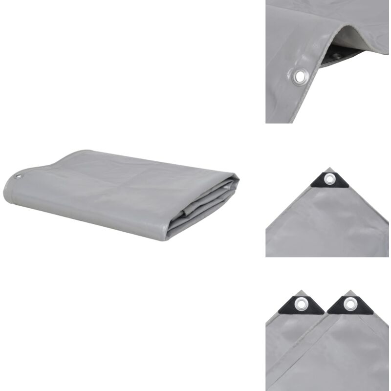 Bâche 650 g / m² 4x5 m Gris - Bâche Imperméable - Bâche De Protection - Bâche Polyester - Bâche 4x5 Mètres - Bâche Grise