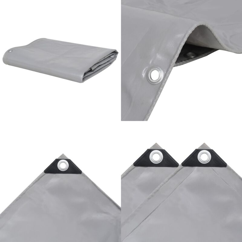 Vidaxl - Bâche 650 g / m² 4x6 m Gris - Couverture Imperméable - Bâche De Protection - Bâche Extérieure - Bâche Voiture - Bâche Moto - Home & Living