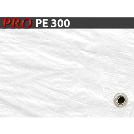 Bâche 6x10m, PE 300g/m², Blanc