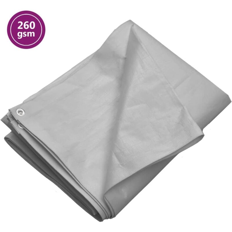 Vidaxl - Bâche 260 g/m² 8x8 m Gris pehd