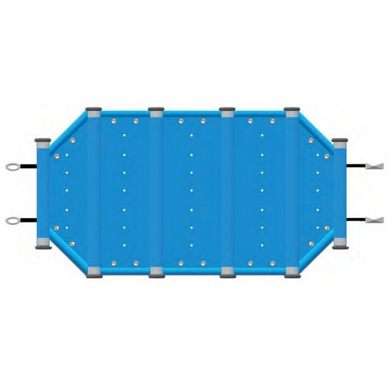 Bâche à barres sécuribois pour piscine Ubbink - Modèles: Ubbink Azura 610 x 400 cm - Couleur: Bleu/beige