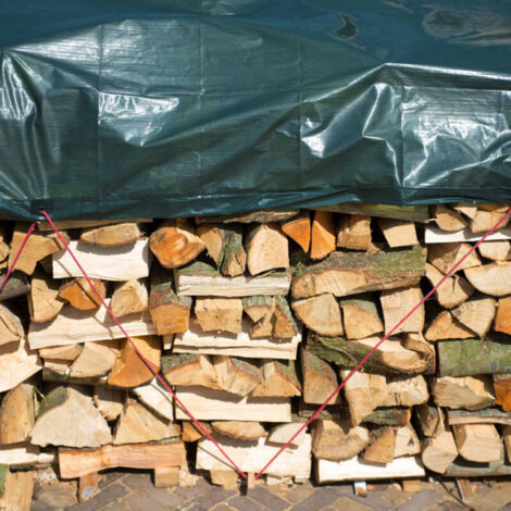 Bâche à bois de chauffage 2x8 m PE Vert Nature