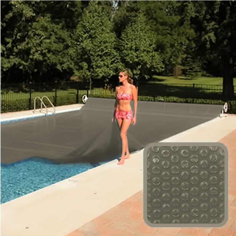 Linxor - Bâche à bulles 4 m x 8 m pour piscine - 300 microns - Gris