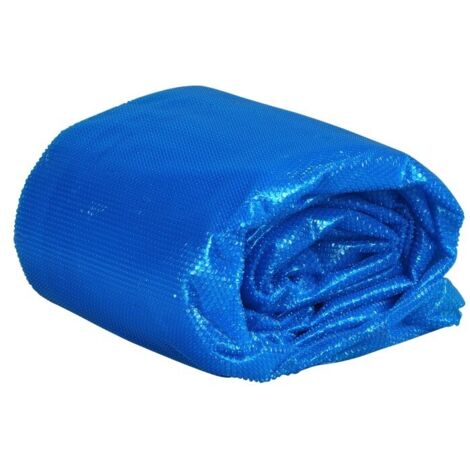 Bâche à bulles 400 microns pour piscine ovale 5.00 x 3.00m – Réduit l'évaporation et conserve la chaleur – Couleur bleue – Finition brute – Piscineo