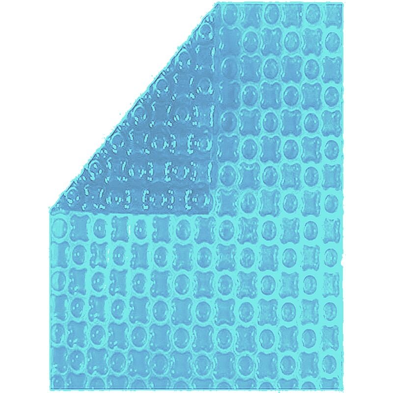 Bâches-piscines.com - Bâche à Bulles Piscine 6x2,5 m oxo Light Blue 400 microns - Non Bordée - Confection France - Kit oeillets + bâchette protection