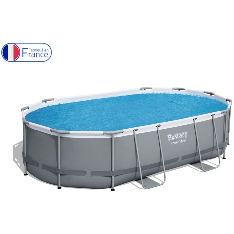 Bestway - Bâche à bulles ovale 466x280cm pour piscine Power Steel 488x305x107cm
