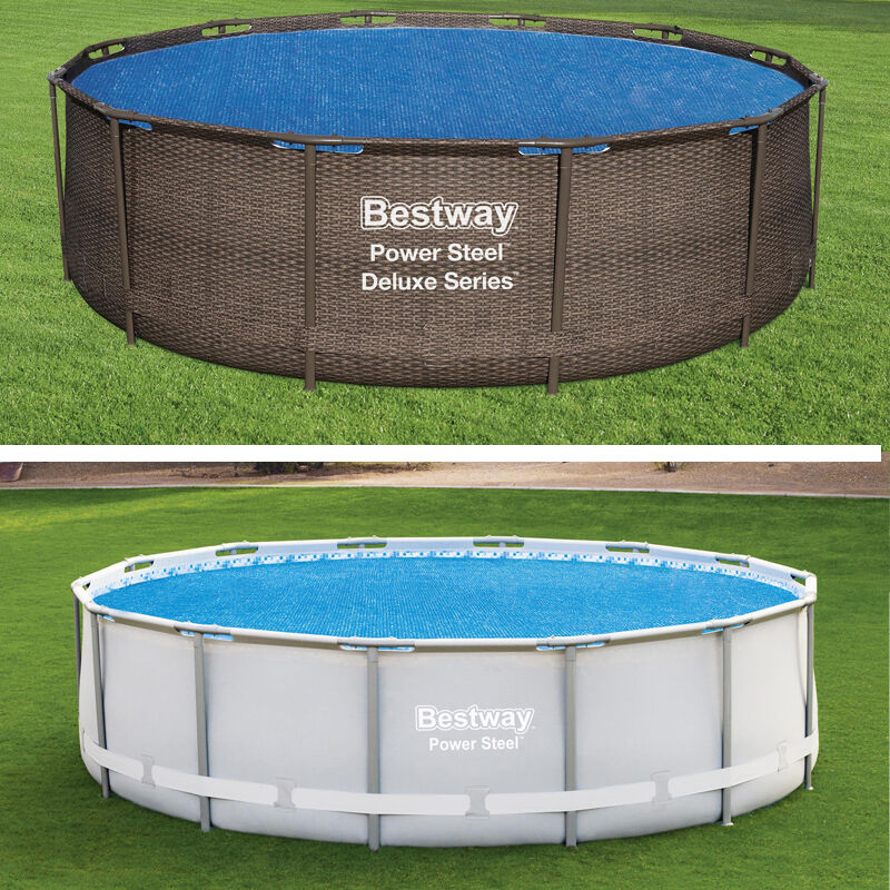 Bestway - Bâche à bulles ronde ou ovale pour piscine 462 cm - Bleu
