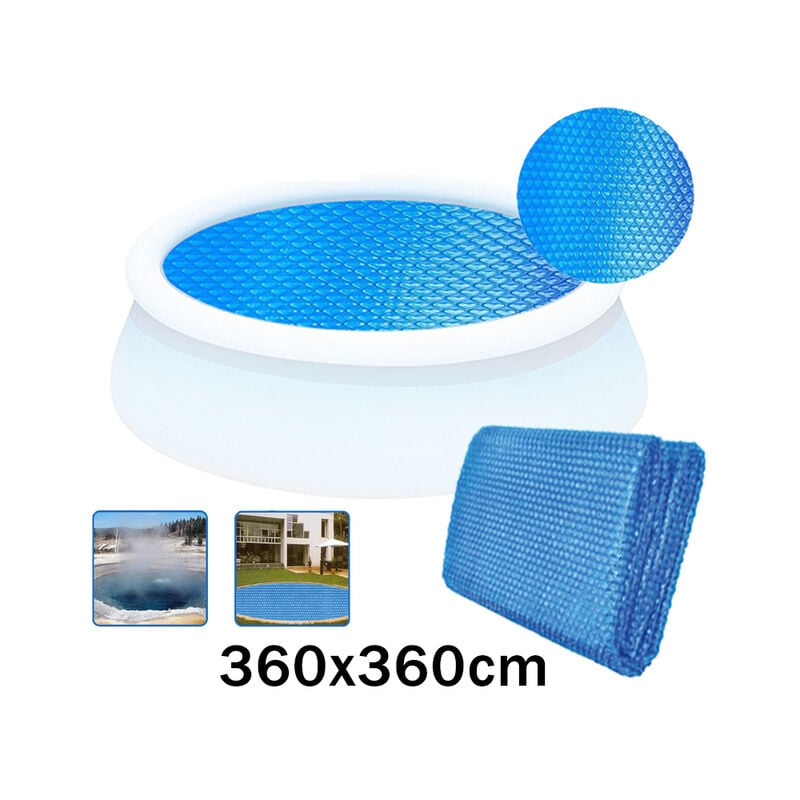 Litzee - Bâche à bulles ronde 360cm pour piscine - Bleu