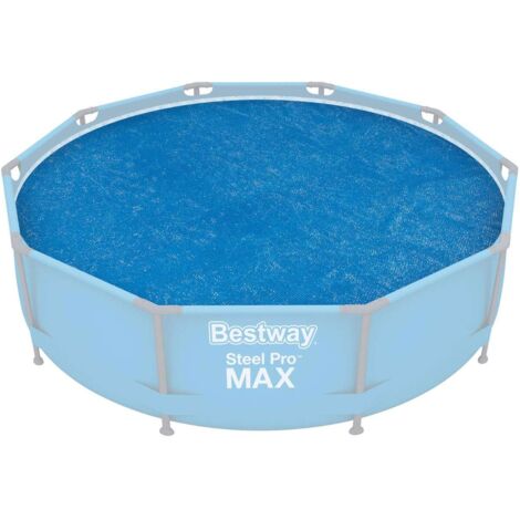 Bestway – Bâche solaire pour piscine hors-sol 305 cm – Matériau PE – Limite évaporation et perte de chaleur – Compatible Fast Set et Steel Pro