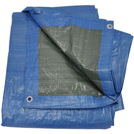 Bache a' oeillets en polye'thyle'ne 80 gr/m  borde'e et renforce'e d'oeillets inde'chirables bache de protection 8x5 m Blu 8x5 mt