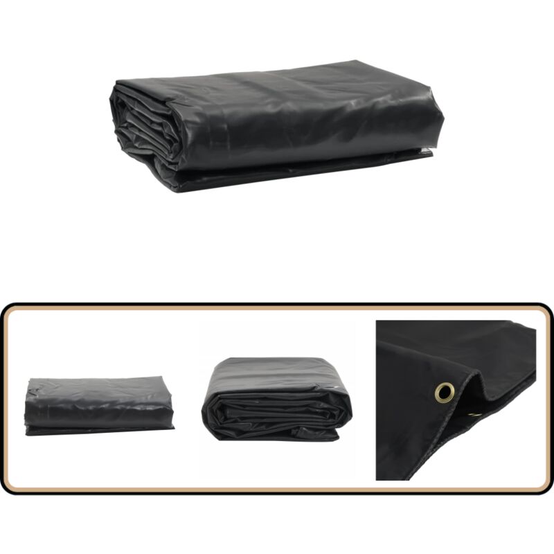 Bâche anthracite 4x4 m 600 g/m² - Bâche Imperméable - Bâche De Protection - Bâche Extérieure - Bâche Voiture - Bâche Moto