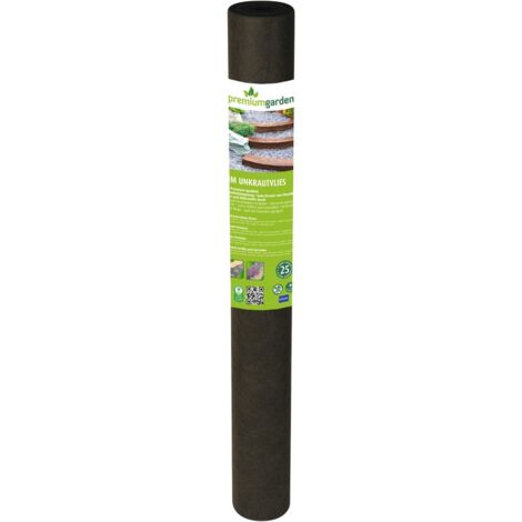 Bache anti mauvaise herbes 1x25m, 90g/m2, gris foncé