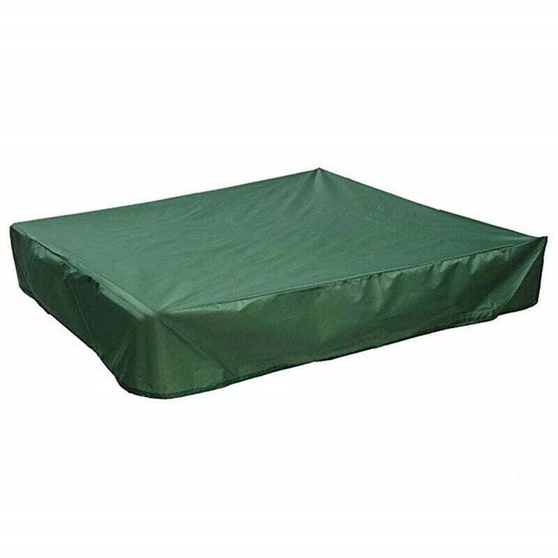 Bâche bac à Sable 150x150 cm Housse Protection Étanche UV Protection 70% pour bac à Sable Oxford avec Cordon de Serrage, Vert Bâche