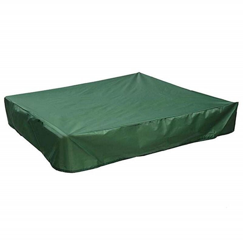 Bâche bac à Sable 180x180 cm Housse Protection Étanche uv Protection 70% pour bac à Sable Oxford avec Cordon de Serrage, Vert Bâche