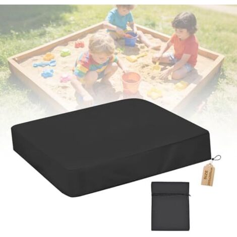 Bache Bac a Sable 205 x cm, Bâche pour Tissu Oxford 210D Imperméable Anti-Poussière, Housse Carré avec Cordon Serrage et Sac Rangement, Piscine Jardin Terrasse - Carré, 205x205cm