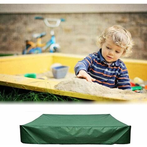 Bâche bac à Sable,Couverture de Bac à Sable ,Bâche de Protection Carrée,Oxford étanche et Anti-Poussière,avec Cordon de Serrage,pour Bac à Sable, Piscine, Jardin ou Ferme.Vert 150150 cm
