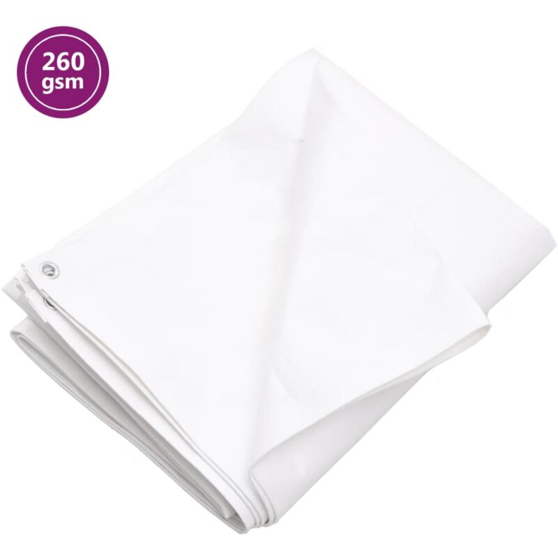 Bâche, Bâche de Protection, Bâche d'extérieur 260 g/ m² 3x4 m Blanc pehd CON9546 design in