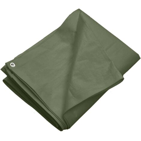 Bâche  Bâche de protection  Bâche universelle 260 g/m² 6x6 m Vert PEHD CFW42965