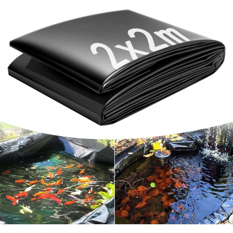 Beijiyi - Bache Bassin, Bâche Bassin Extérieur 0.2mm Epaisseur, Liner Bassin Jardin pour Bassins D'agrément, Bassin a Poisson, Cascade (2x2m)