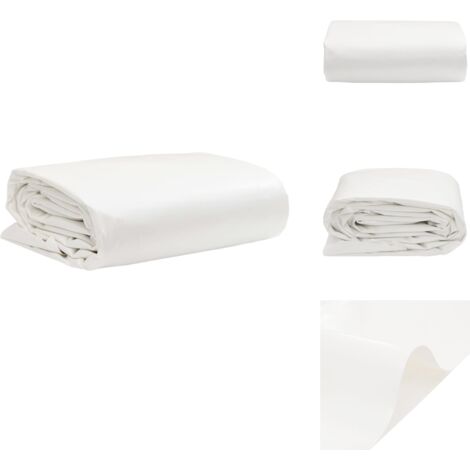 Bâche blanc 4x8 m 650 g/m² - Couverture Extérieure - Bâche Imperméable - Bâche Protectrice - Bâche Voiture - Bâche Moto